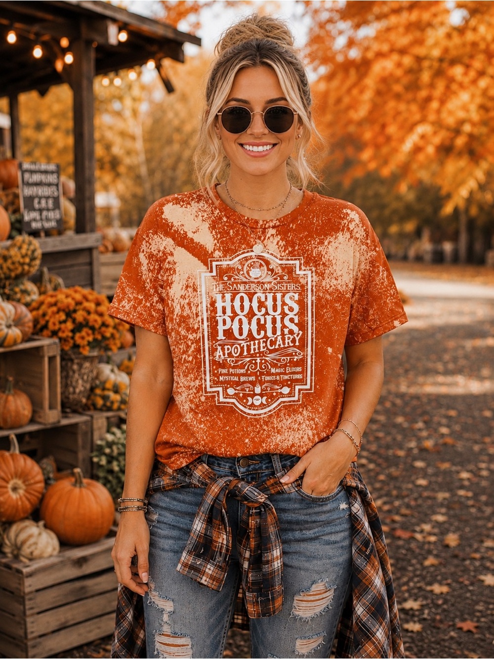 Hocus Pocus Apothecary Orange Bleached Tee